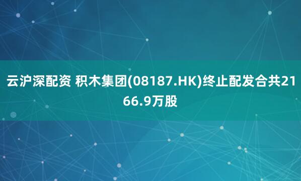 云沪深配资 积木集团(08187.HK)终止配发合共2166.9万股