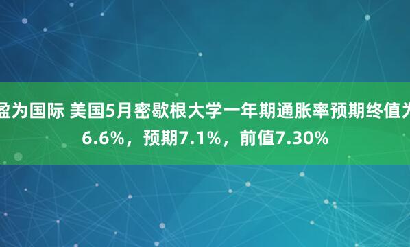 盈为国际 美国5月密歇根大学一年期通胀率预期终值为6.6%，预期7.1%，前值7.30%